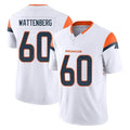 D.Broncos #60 Luke Wattenberg Player White Limited Vapor F.U.S.E. Home Game STECN Stitched Jerseys