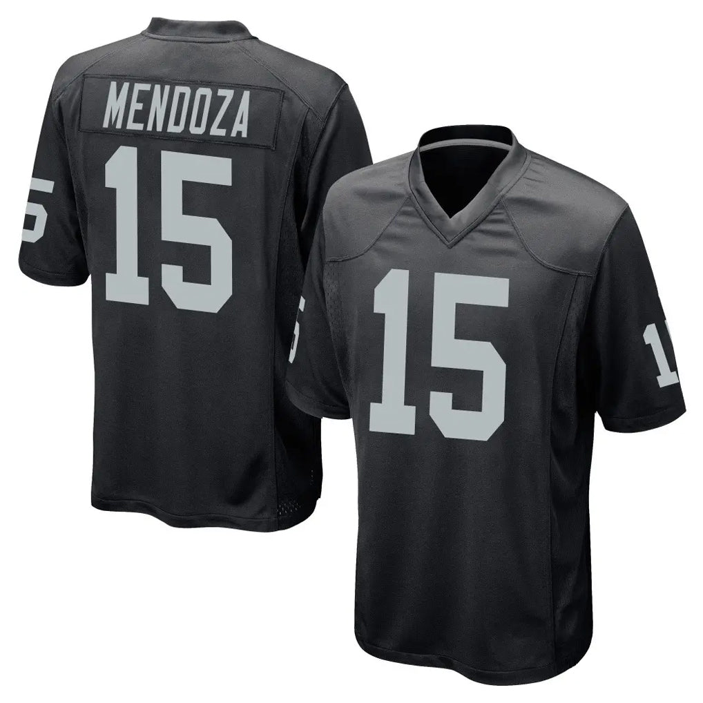 LV.Raiders #15 Fernando Mendoza Player Black Home Game STECN Stitched Jerseys