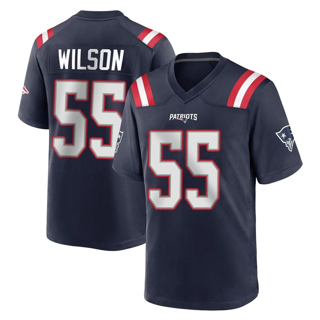 NE.Patriots #55 Jared Wilson Player Navy Home Game STECN Stitched Jerseys