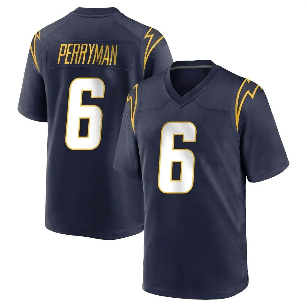LA.Chargers #6 Denzel Perryman Player Navy Home Game STECN Stitched Jerseys