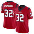 H.Texans #32 David Montgomery Player Red Limited Vapor F.U.S.E. Home Game STECN Stitched Jerseys