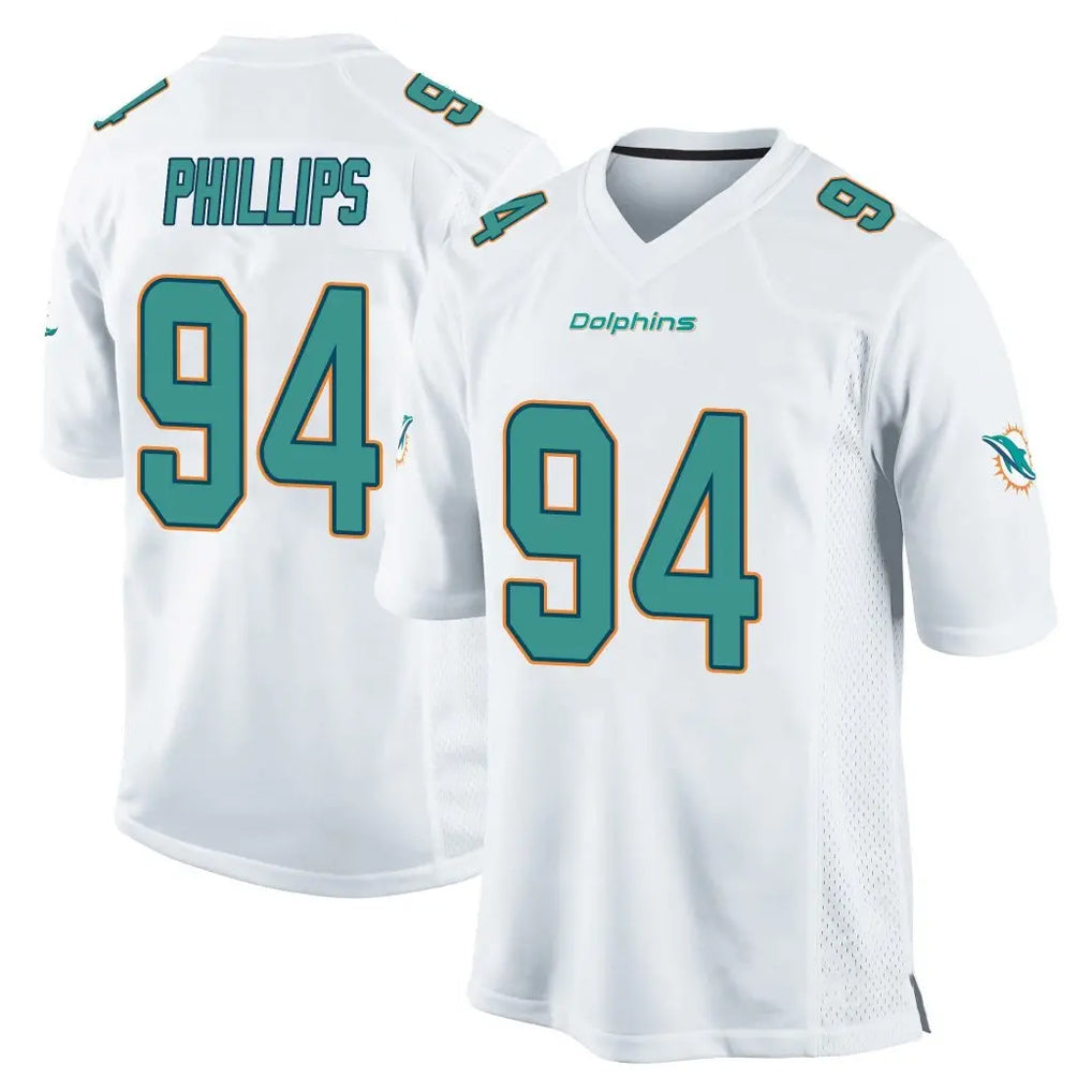 M.Dolphins #94 Jordan Phillips Player White Home Game STECN Stitched Jerseys
