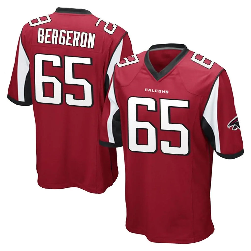 A.Falcons #65 Matthew Bergeron Player Red Color Vapor Home Game STECN Stitched Jerseys