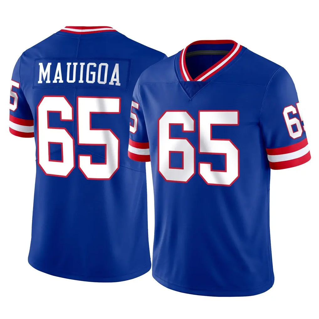 NY.Giants #65 Francis Mauigoa Player Royal Classic Vapor Home Game STECN Stitched Jerseys