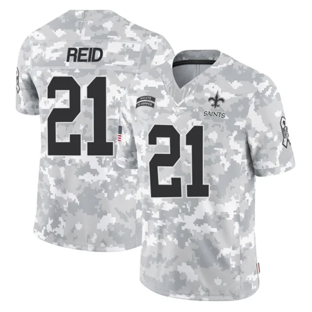 NO.Saints #21 Justin Reid Player Arctic Camo Salute To Service Limited Game STECN Stitched Jerseys