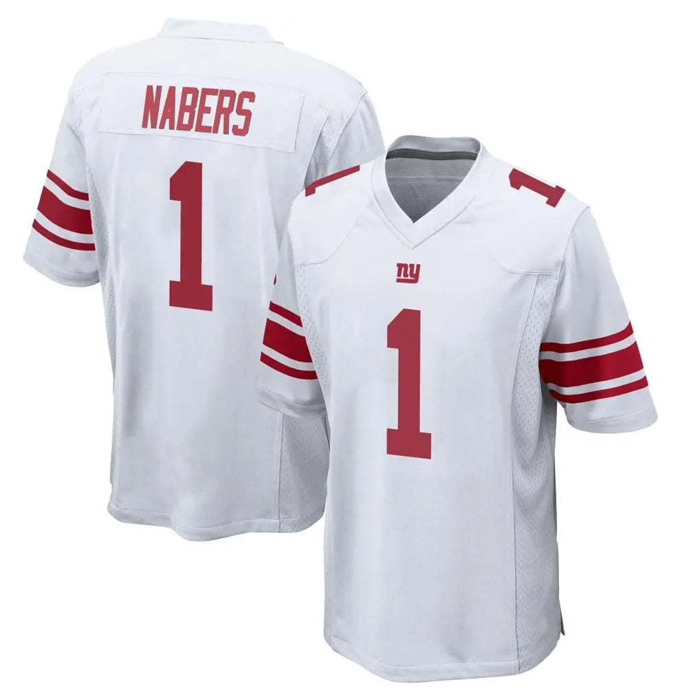 NY.Giants #1 Malik Nabers Player White Home Game STECN Stitched Jerseys