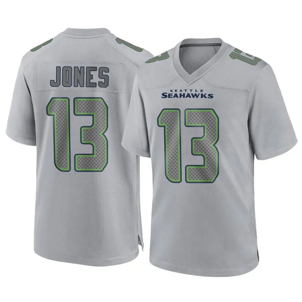 S.Seahawks #13 Ernest Jones IV Player Gray Atmosphere Fashion Home Game STECN Stitched Jerseys
