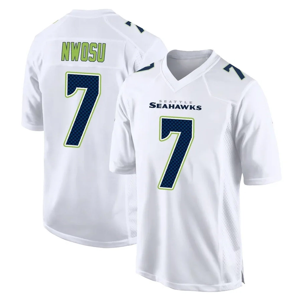 S.Seahawks #7 Uchenna Nwosu Player White Tundra Fashion Home Game STECN Stitched Jerseys