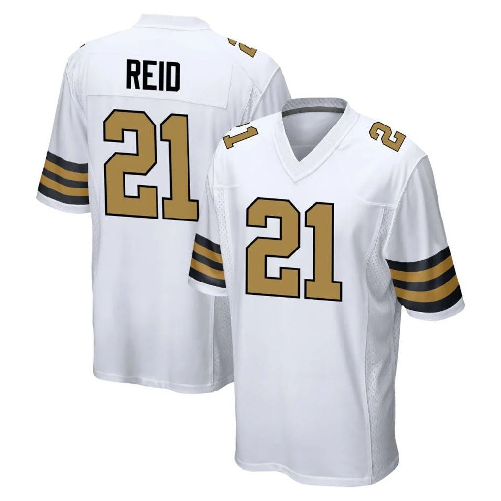 NO.Saints #21 Justin Reid Player White Alternate Home Game STECN Stitched Jerseys