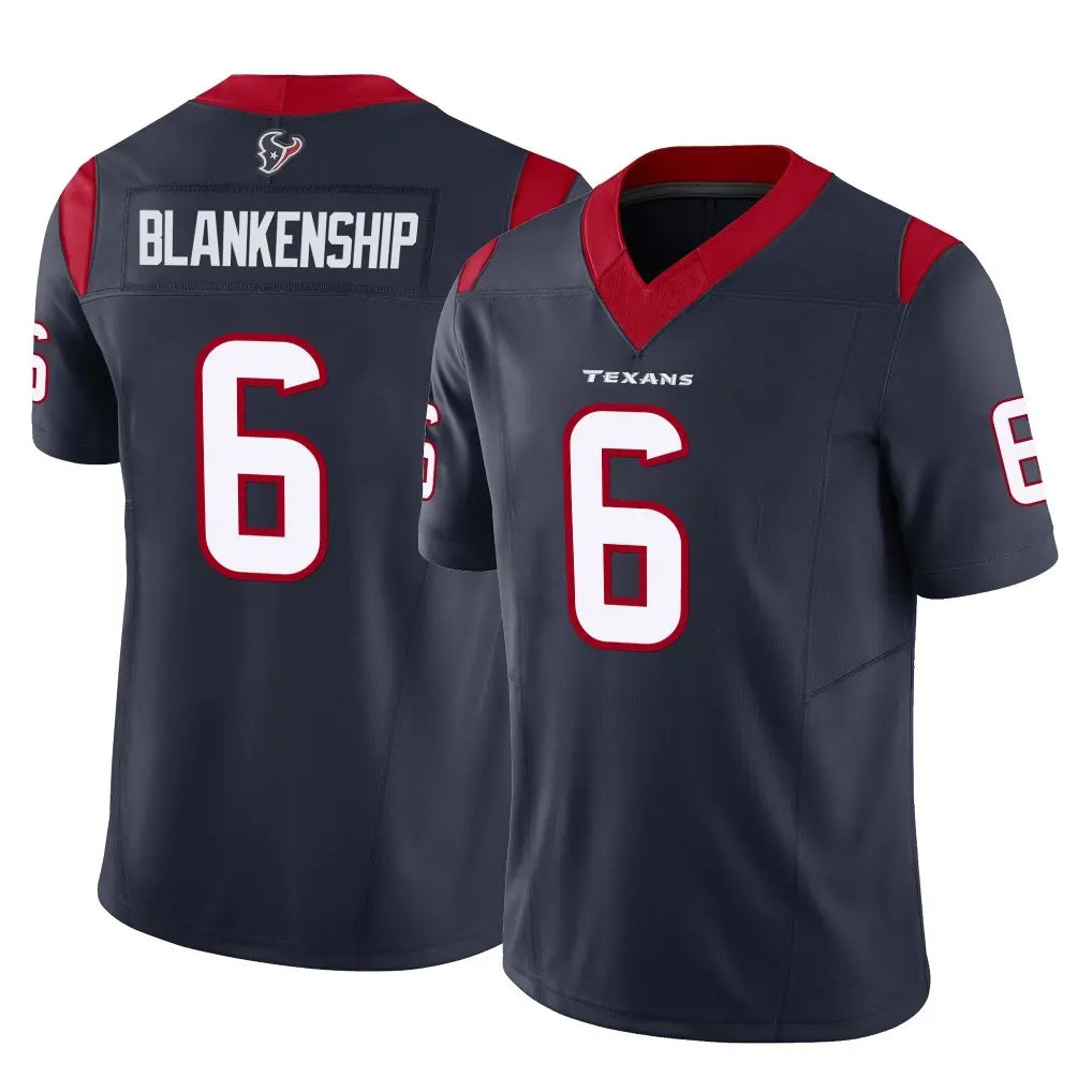 H.Texans #6 Reed Blankenship Player Navy Limited Vapor F.U.S.E. Home Game STECN Stitched Jerseys