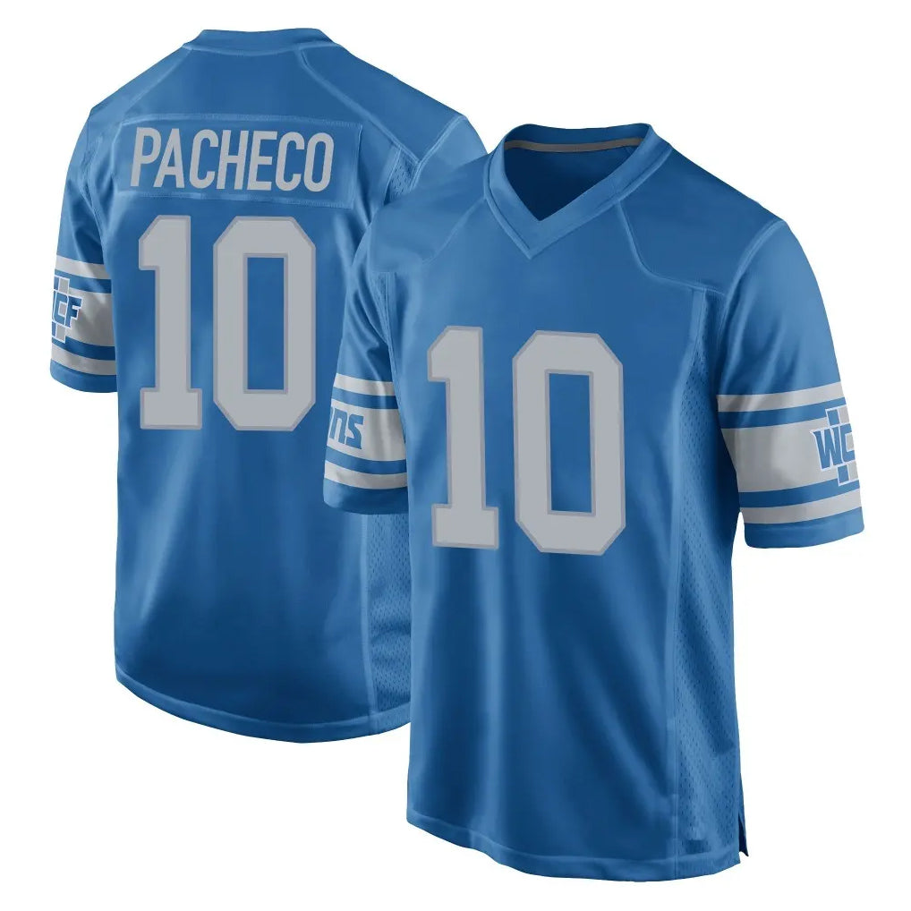 D.Lions #10 Isiah Pacheco Player Blue Vapor Untouchable Throwback Game STECN Stitched Jerseys