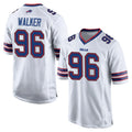 B.Bills #96 Deone Walker Player White Home Game STECN Stitched Jerseys