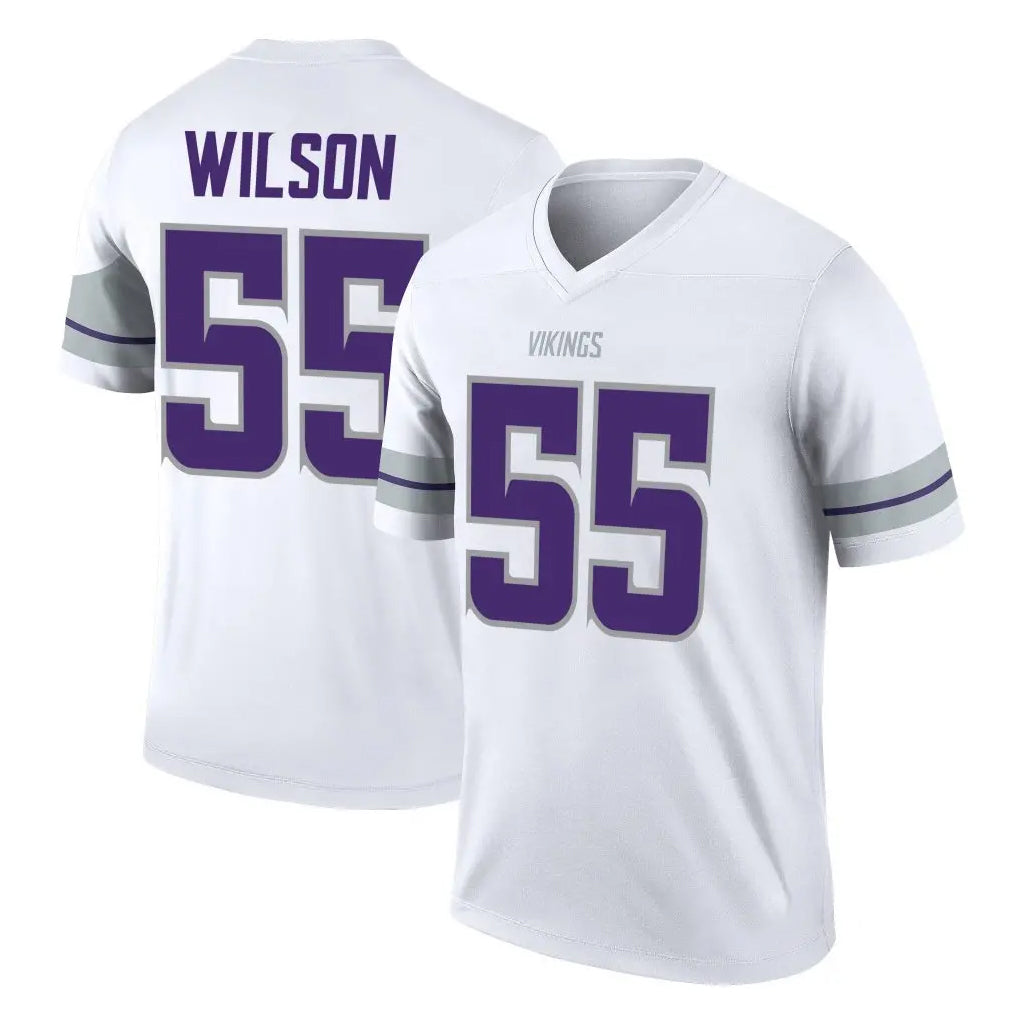M.Vikings #55 Eric Wilson Player White Alternate Legend Home Game STECN Stitched Jerseys