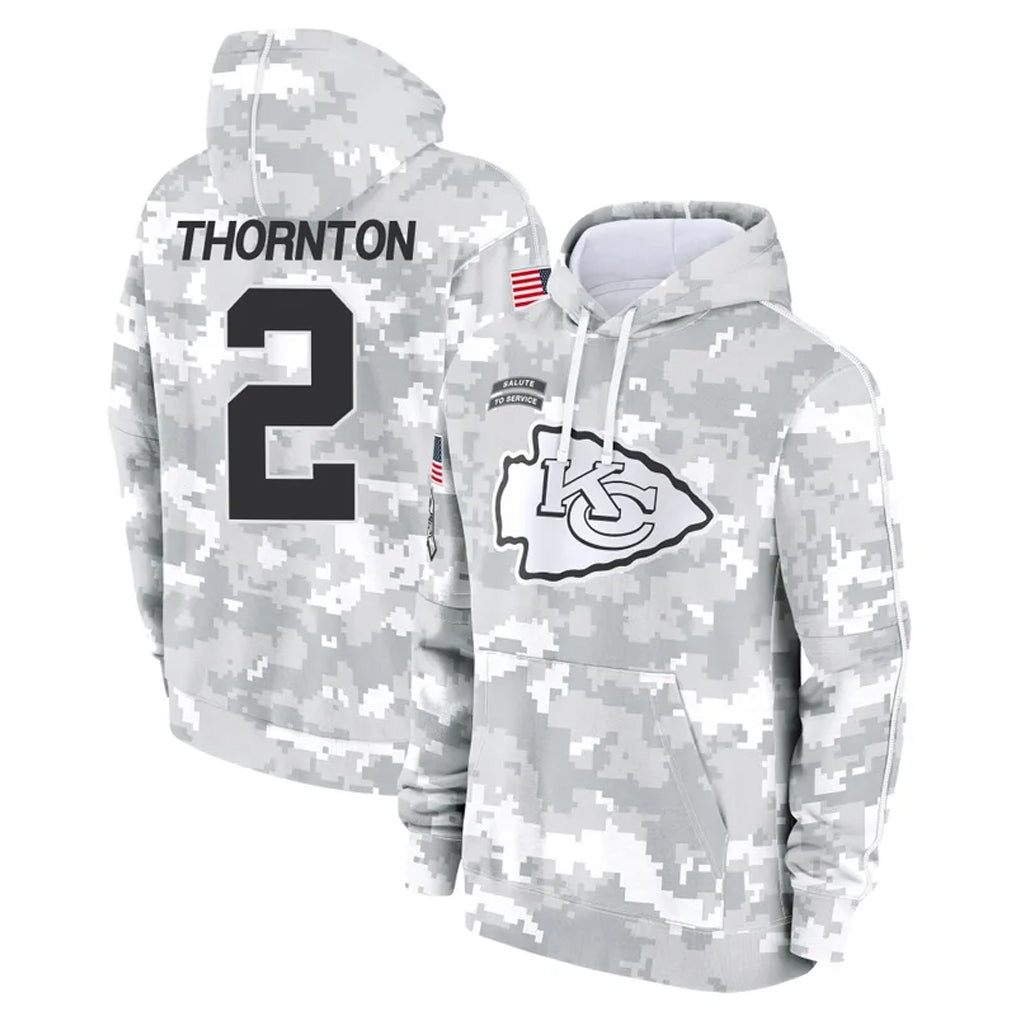 KC.Chiefs #2 Tyquan Thornton Player Arctic Camo Salute to Service Hoodies Limited Game STECN Stitched Jerseys