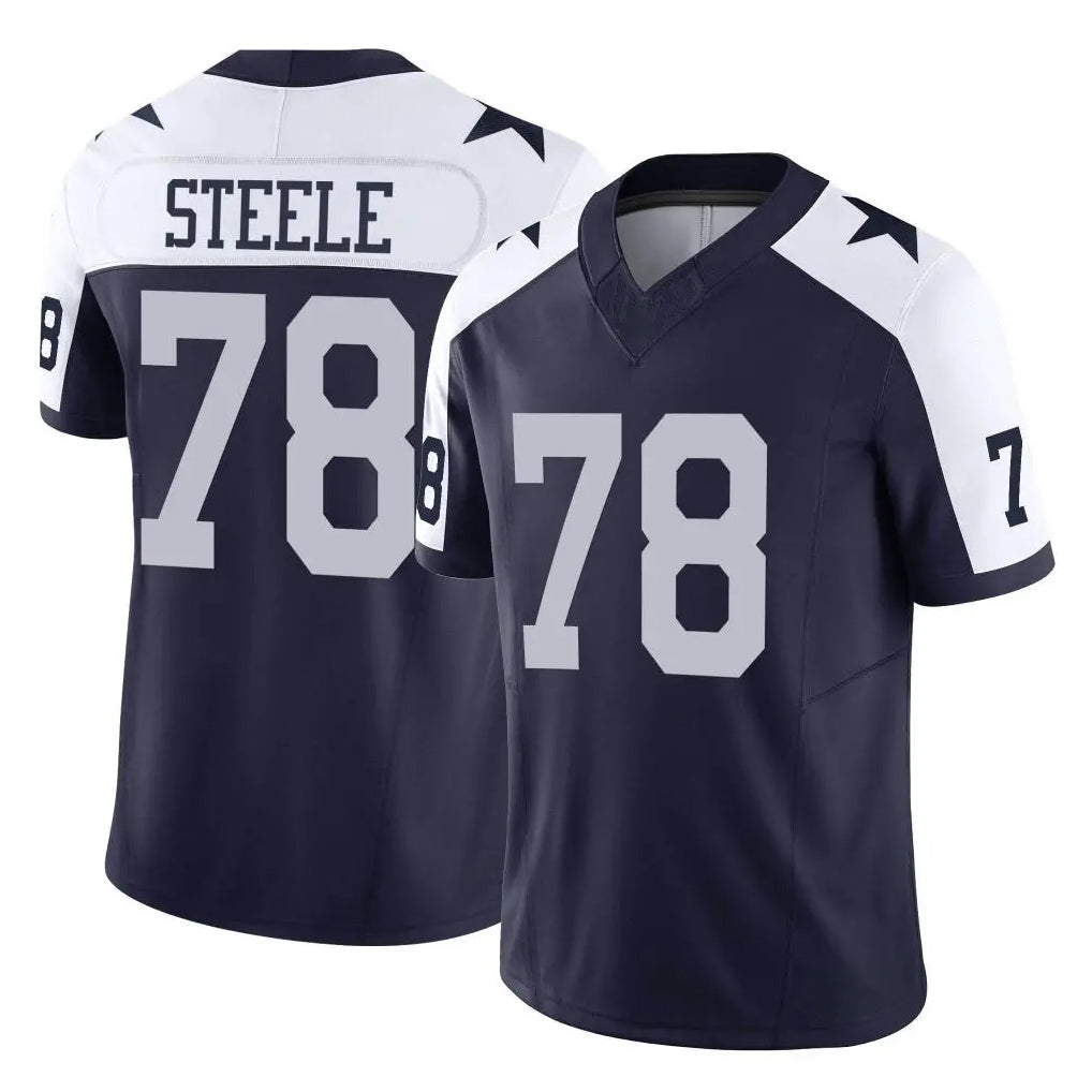 D.Cowboys #78 Terence Steele Player Navy-White Limited Alternate Vapor F.U.S.E. Home Game STECN Stitched Jerseys
