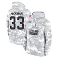 C.Browns #33 Ronnie Hickman Player Arctic Camo Salute to Service Hoodies Limited Game STECN Stitched Jerseys