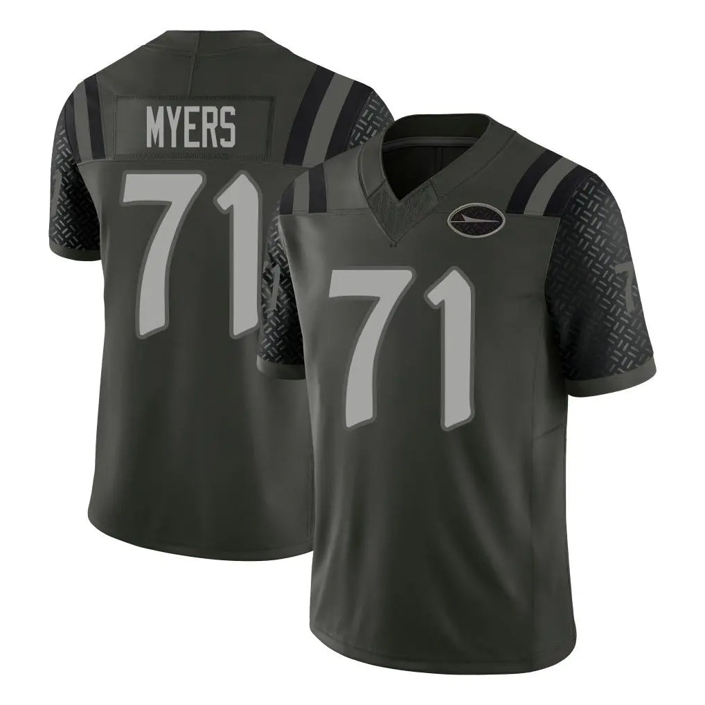 NY.Jets #71 Josh Myers Player Green Limited 2025 Rivalries Collection Home Game STECN Stitched Jerseys