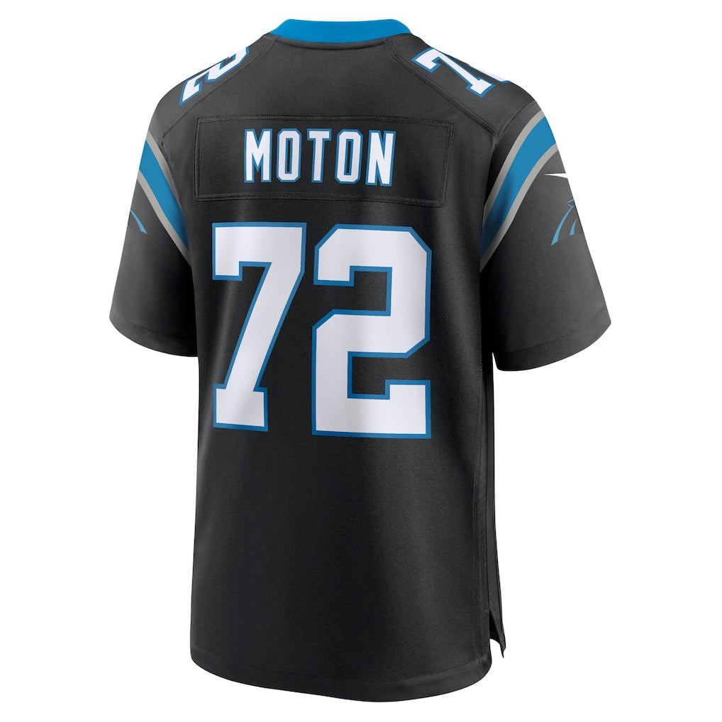 STECN C.Panthers #72 Taylor Moton Black Team Game Jersey