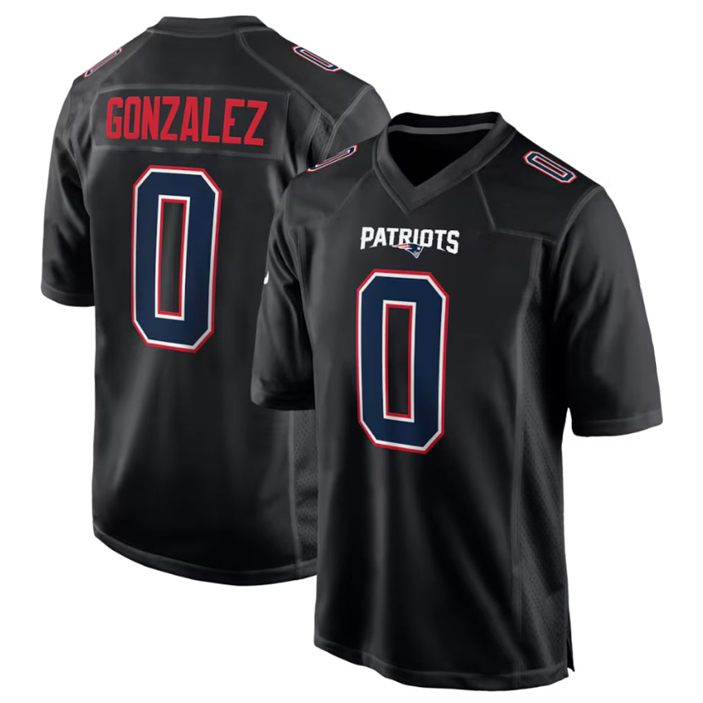 NE.Patriots #0 Christian Gonzalez Player Carbon Fashion Limited Home Game STECN Stitched Jerseys