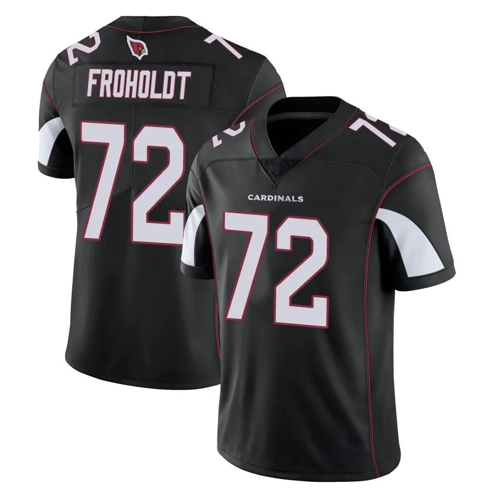 A.Cardinals #72 Hjalte Froholdt Player Black Vapor Limited Home Game STECN Stitched Jerseys
