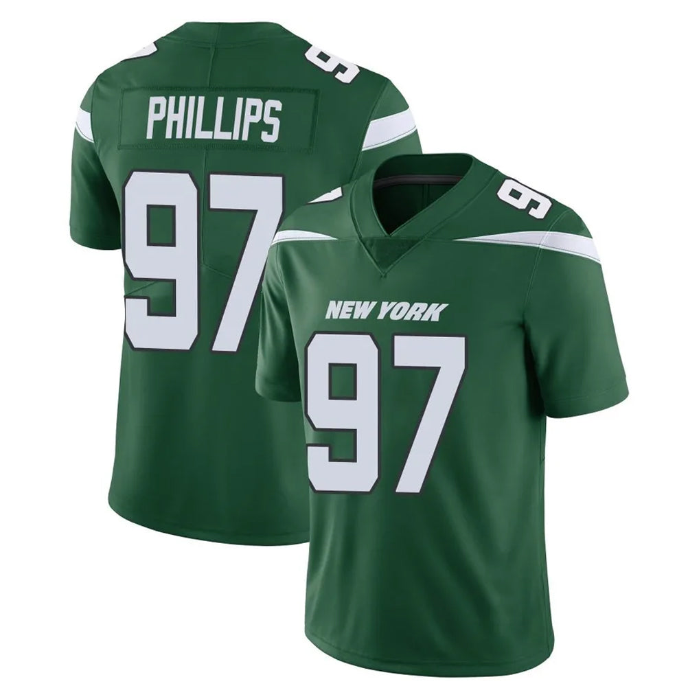 NY.Jets #97 Harrison Phillips Player Green Limited Vapor Home Game STECN Stitched Jerseys