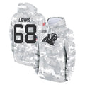 C.Panthers #68 Damien Lewis Player Arctic Camo Salute to Service Pullover Hoodies Limited Game STECN Stitched Jerseys