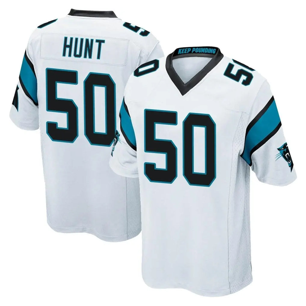 C.Panthers #50 Robert Hunt Player White Game STECN Stitched Jerseys