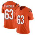 C.Bengals #63 Dylan Fairchild Player Orange Vapor F.U.S.E. Limited Home Game STECN Stitched Jerseys