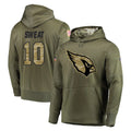 A.Cardinals #10 Josh Sweat Player Olive Salute to Service Pullover Hoodie Home Game STECN Stitched Jerseys
