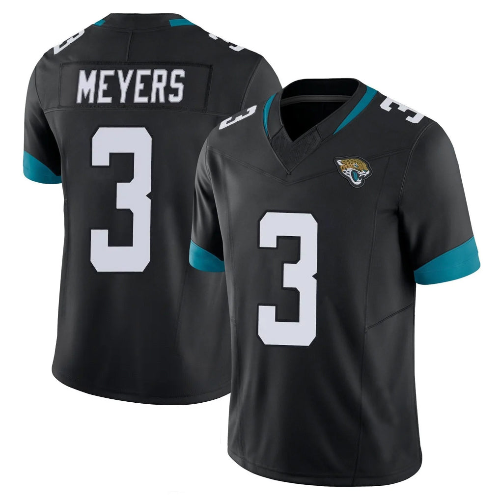 J.Jaguars #3 Jakobi Meyers Player Black Vapor F.U.S.E. Limited Home Game STECN Stitched Jerseys