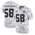 LV.Raiders #58 Jackson Powers-Johnson Player Arctic Camo Salute To Service Limited Game STECN Stitched Jerseys