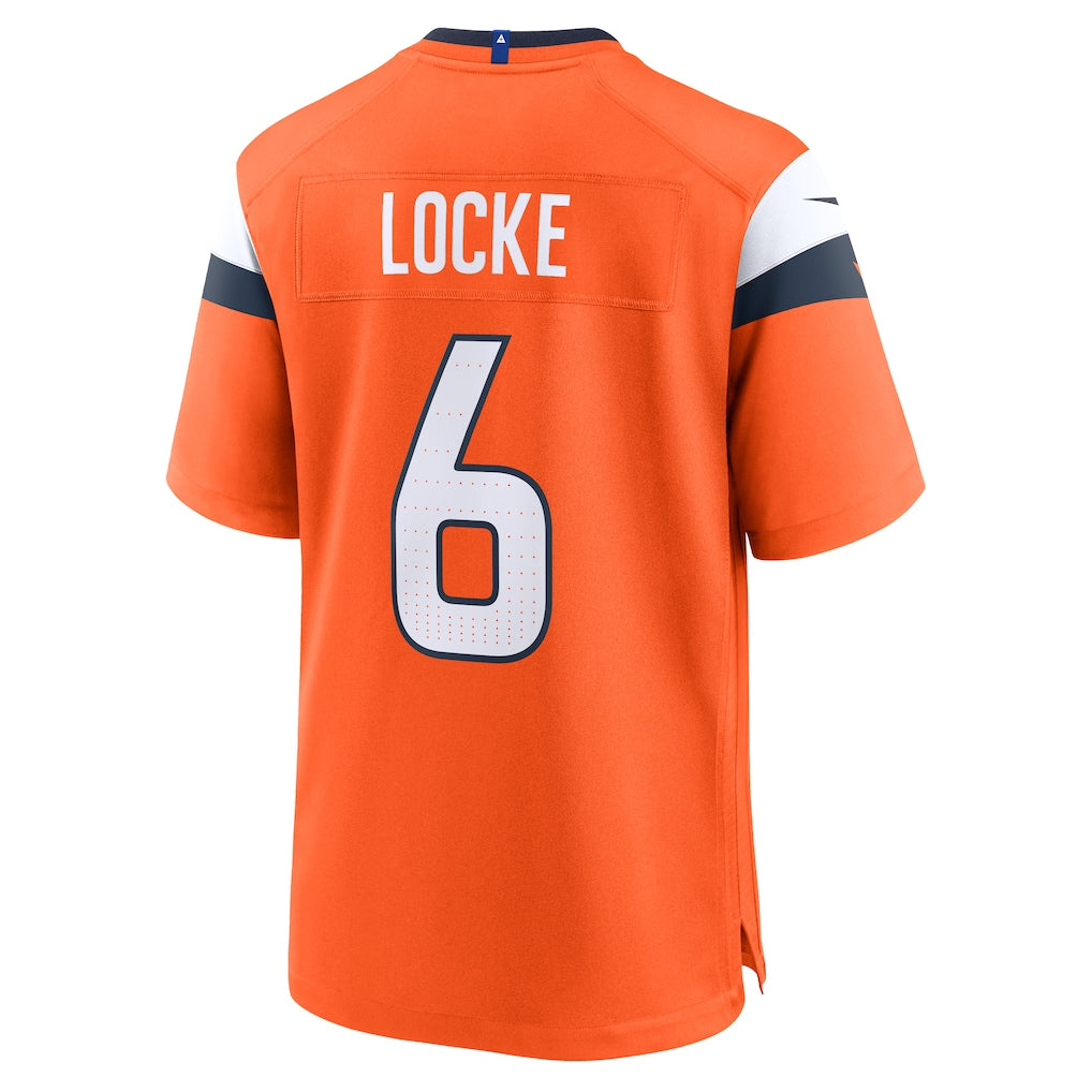 STECN D.Broncos #6 P.J. Locke Orange  Team Game Jersey