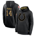 IN.Colts #14 Alec Pierce Player Black Salute to Service Hoodies Limited Game STECN Stitched Jerseys
