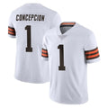C.Browns #1 KC Concepcion Player White Vapor Untouchable Limited Home Game STECN Stitched Jerseys
