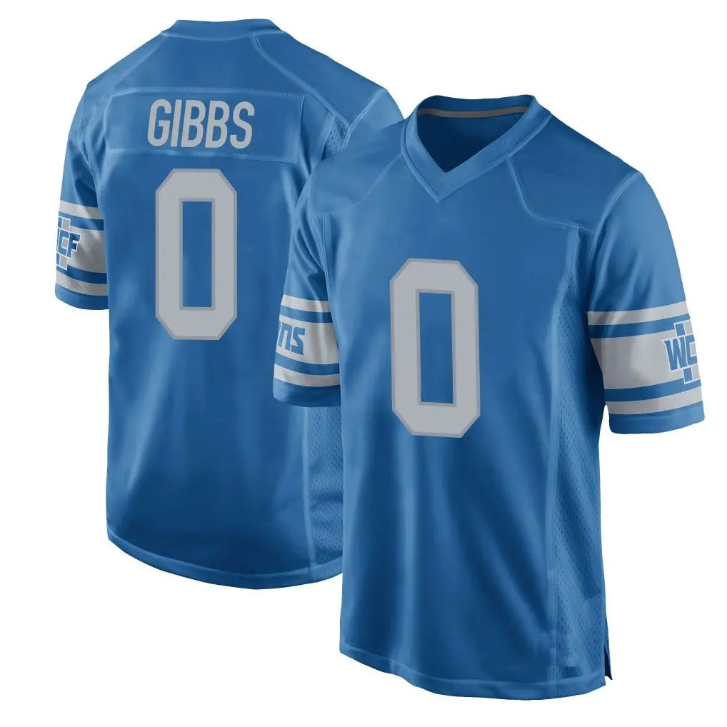 D.Lions #0 Jahmyr Gibbs Player Blue Vapor Untouchable Throwback Game STECN Stitched Jerseys