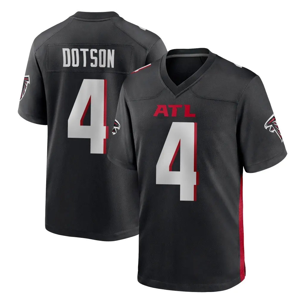 A.Falcons #4 Jahan Dotson Player Black Home Game STECN Stitched Jerseys