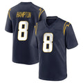 LA.Chargers #8 Omarion Hampton Player Navy Home Game STECN Stitched Jerseys