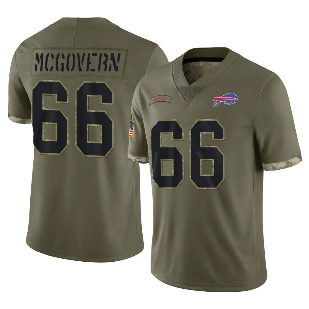 B.Bills #66 Connor McGovern Player Olive Salute To Service STECN Stitched Jerseys
