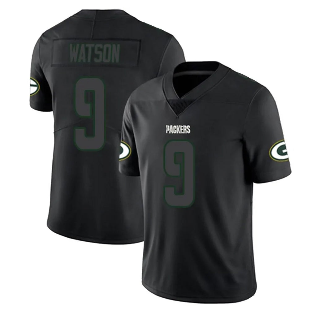 GB.Packers #9 Christian Watson Player Black Impact Limited Home Game STECN Stitched Jerseys