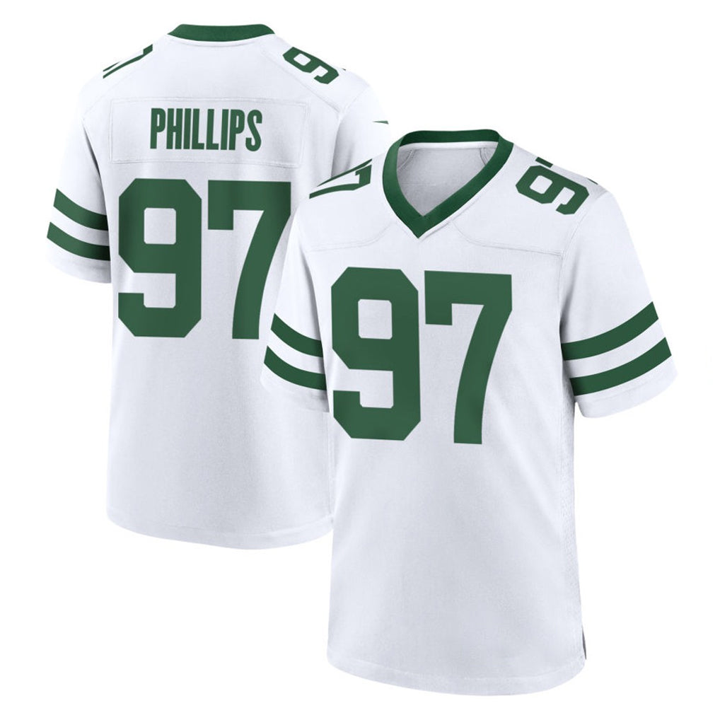 NY.Jets #97 Harrison Phillips Player White Legacy Home Game STECN Stitched Jerseys