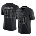 NE.Patriots #48 Namdi Obiazor Player Black Reflective LImited Home Game STECN Stitched Jerseys