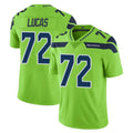 S.Seahawks #72 Abraham Lucas Player Green Limited Color Rush Home Game STECN Stitched Jerseys