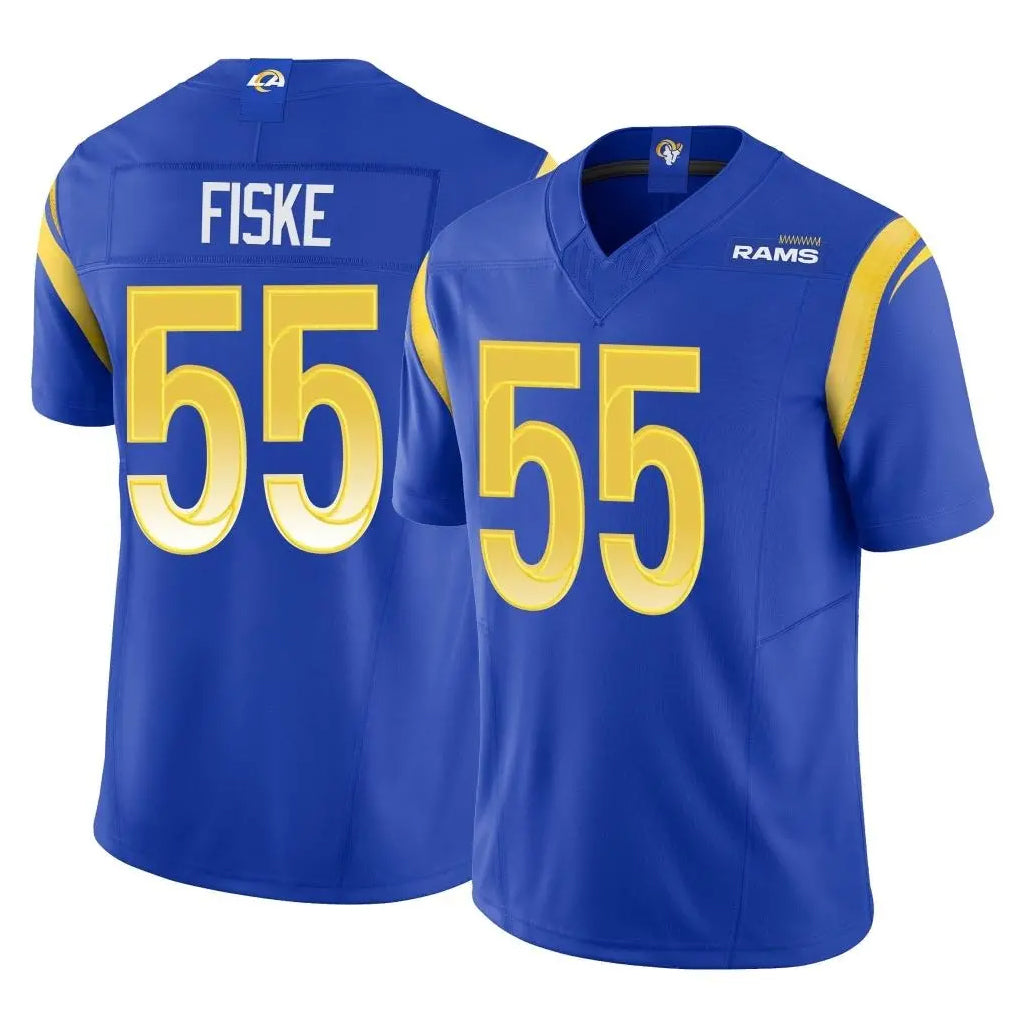 LA.Rams #55 Braden Fiske Player Royal Limited Vapor F.U.S.E. Home Game STECN Stitched Jerseys