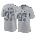 IN.Colts #97 Laiatu Latu Player Gray Atmosphere Fashion Home Game STECN Stitched Jerseys