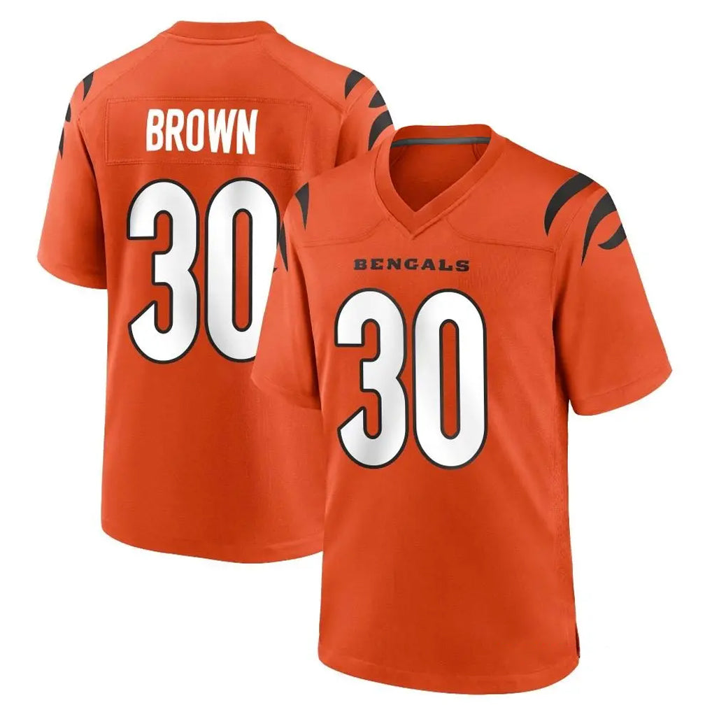 C.Bengals #30 Chase Brown Player Orange Home Game STECN Stitched Jerseys
