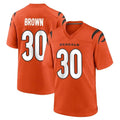 C.Bengals #30 Chase Brown Player Orange Home Game STECN Stitched Jerseys