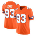 D.Broncos #93 D.J. Jones Player Orange Limited Alternate Vapor F.U.S.E. Throwback Game STECN Stitched Jerseys