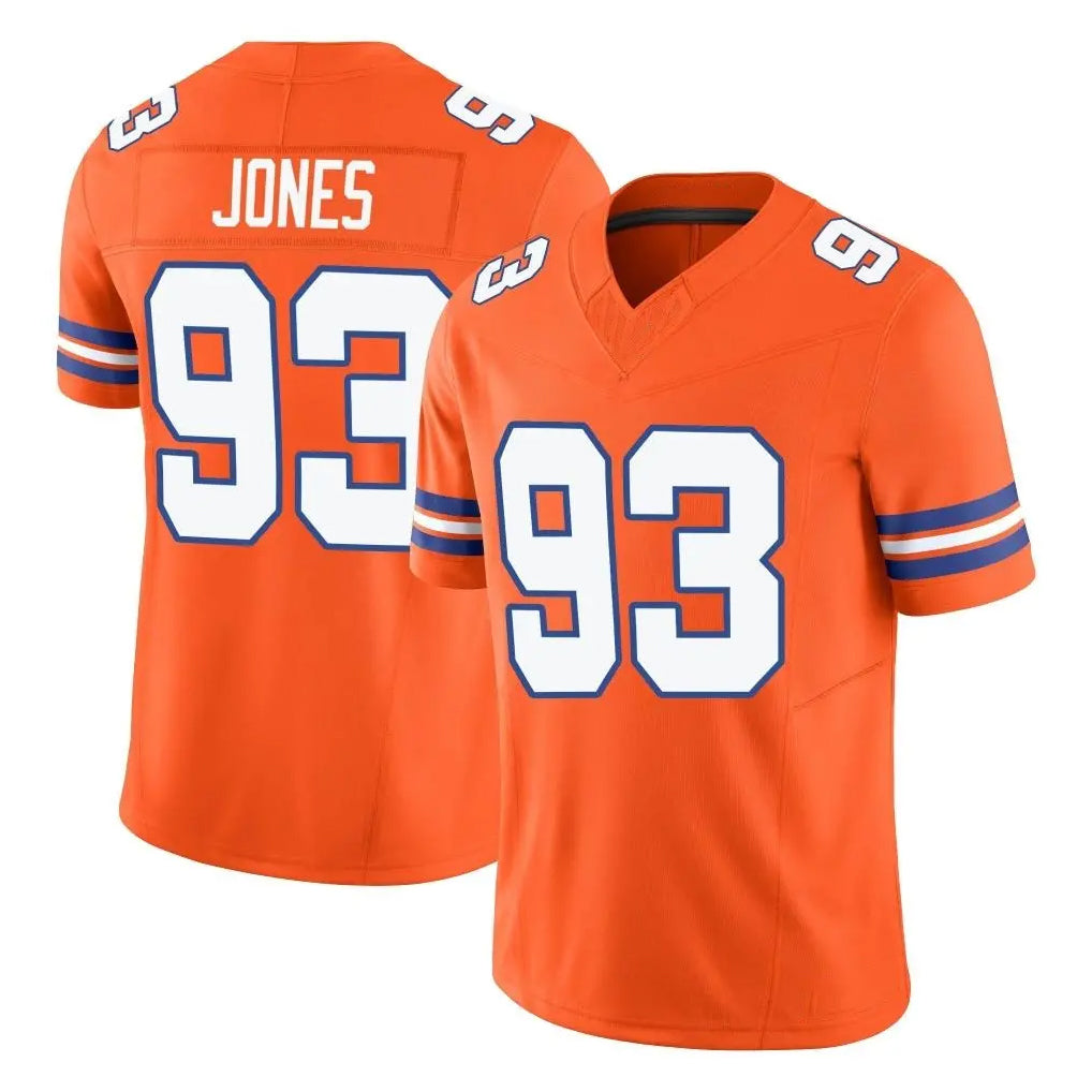 D.Broncos #93 D.J. Jones Player Orange Limited Alternate Vapor F.U.S.E. Throwback Game STECN Stitched Jerseys