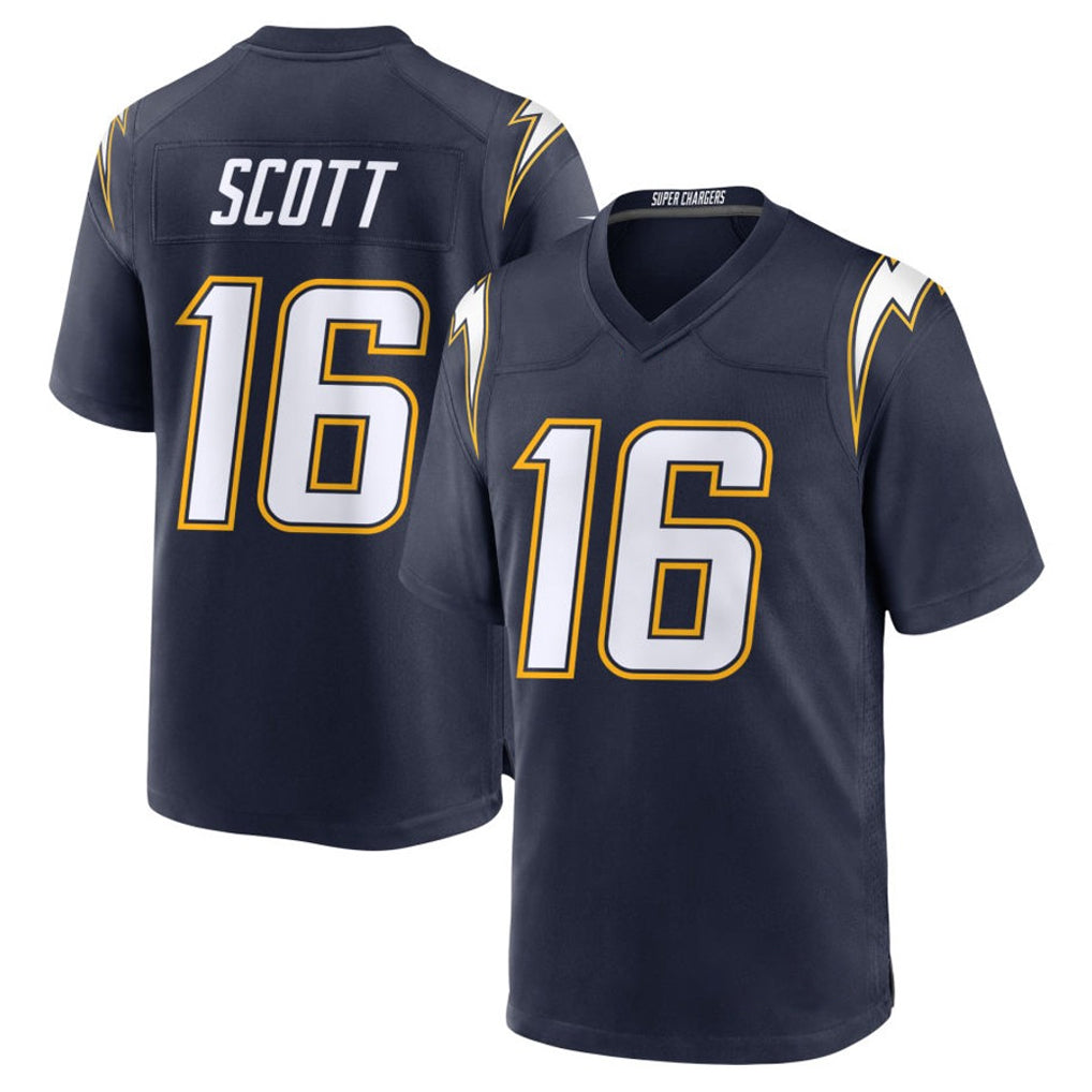 LA.Chargers #16 J.K. Scott Player Navy Alternate Home Game STECN Stitched Jerseys