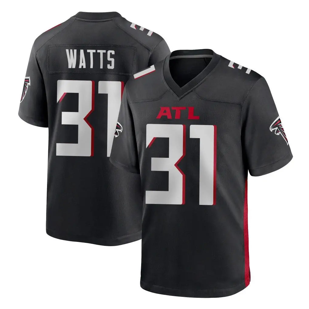 A.Falcons #31 Xavier Watts Player Black Home Game STECN Stitched Jerseys